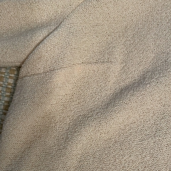 ST. JOHN Women’s Knit Cream Black Embroidered Trim Jacket Size 12 - Picture 13 of 16